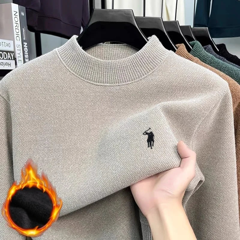 The Equestrian Peak: Half-Neck Embroidery Knit