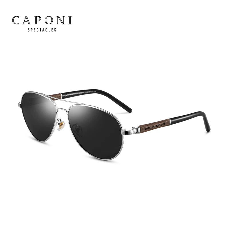 The Arboreal Pilot: CAPONI Polarized Wood-Accent Sunglasses