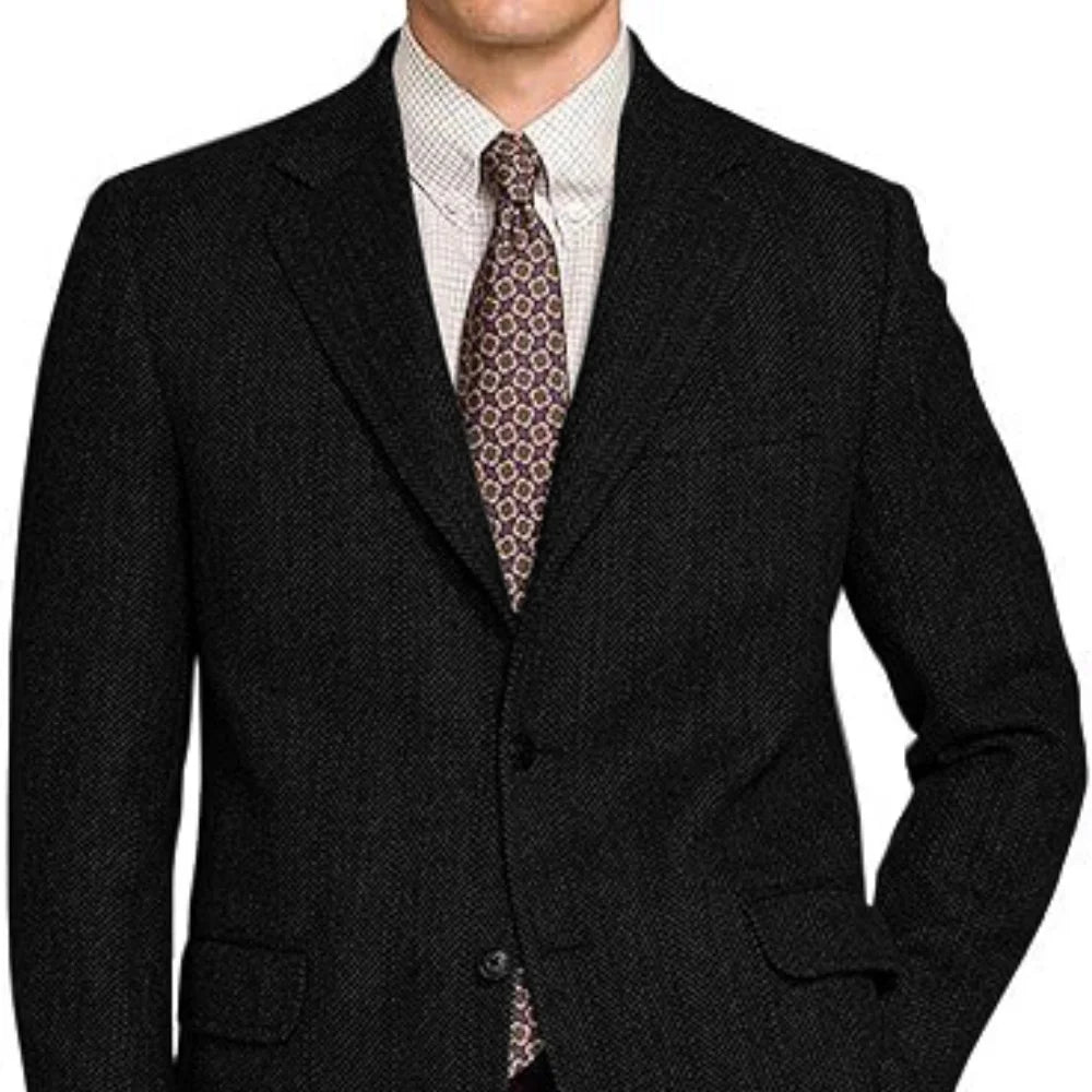 The Sterling Fishbone: Tailored Tweed Blazer Ensemble