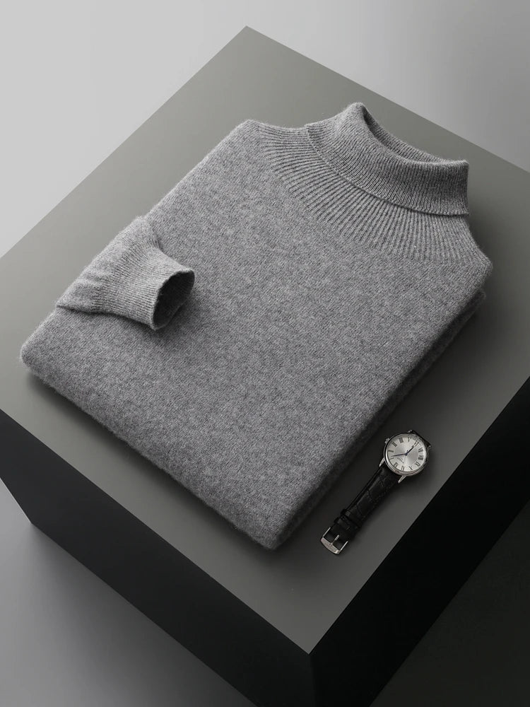 The Alpine Shield: 100% Merino Essential Turtleneck