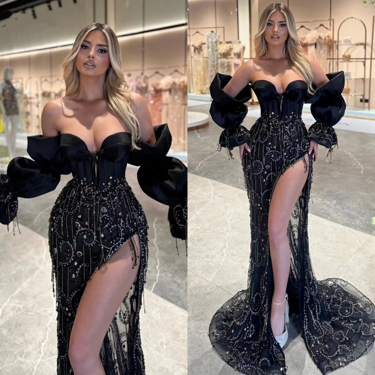 The Illusion Gala: Rhinestone Tassel Mermaid Gown