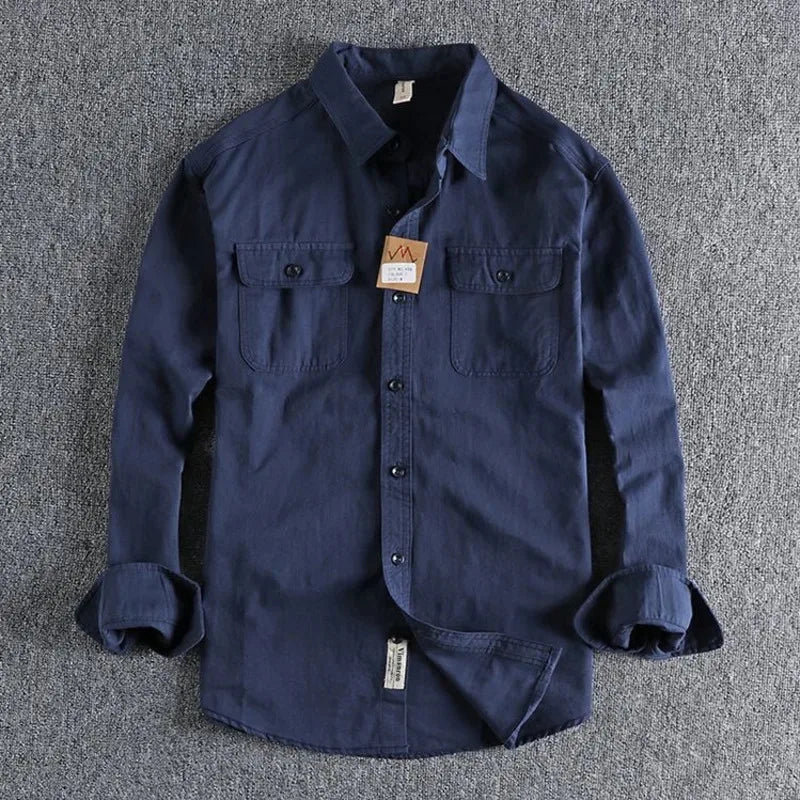 The Heritage Forge: Twill Cotton Cargo Overshirt