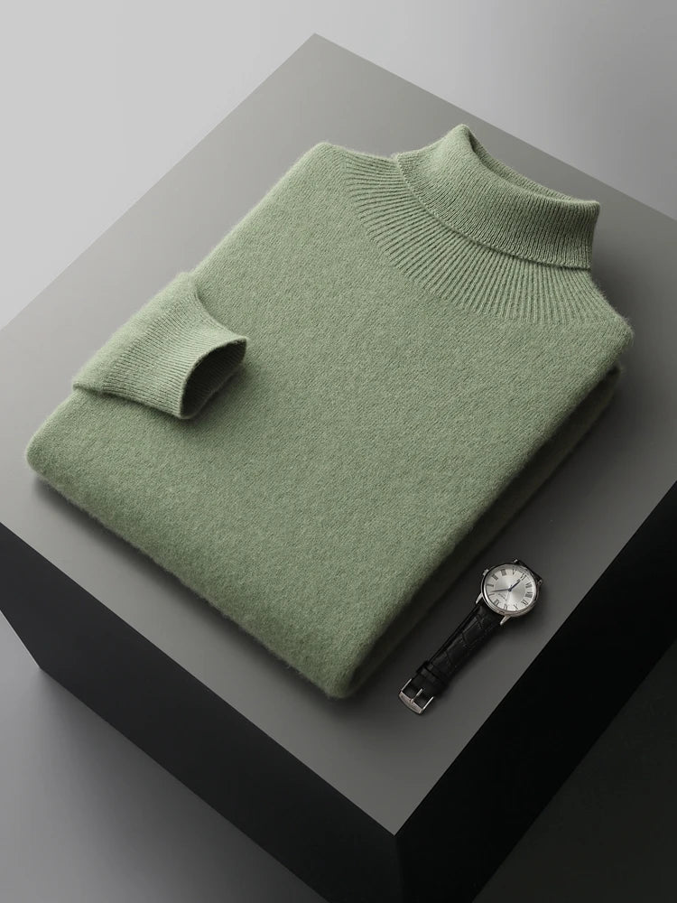 The Alpine Shield: 100% Merino Essential Turtleneck