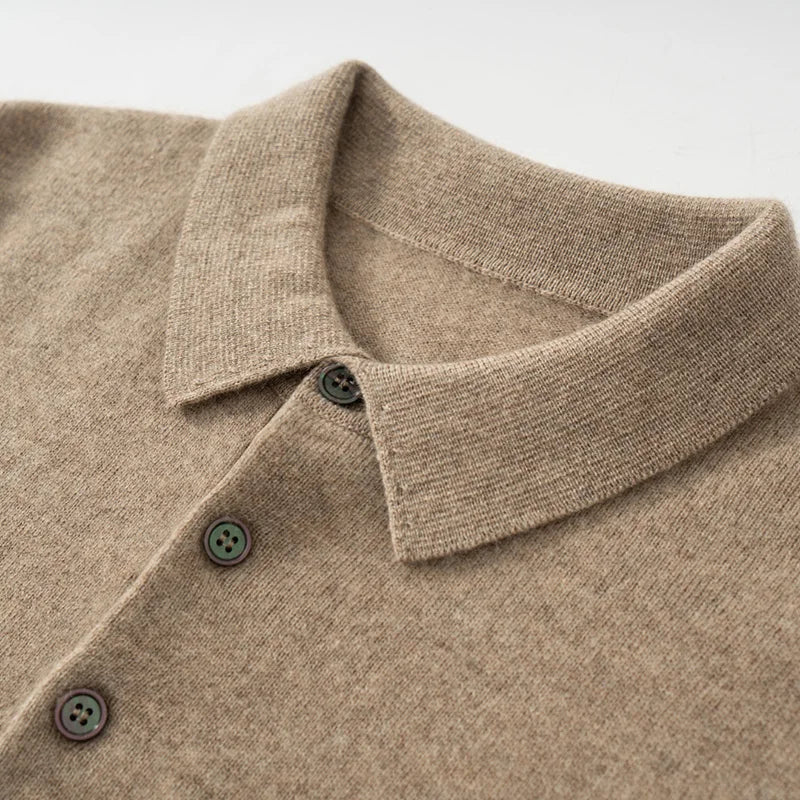 The Cashmere Meridian: 100% Pure Polo Pullover