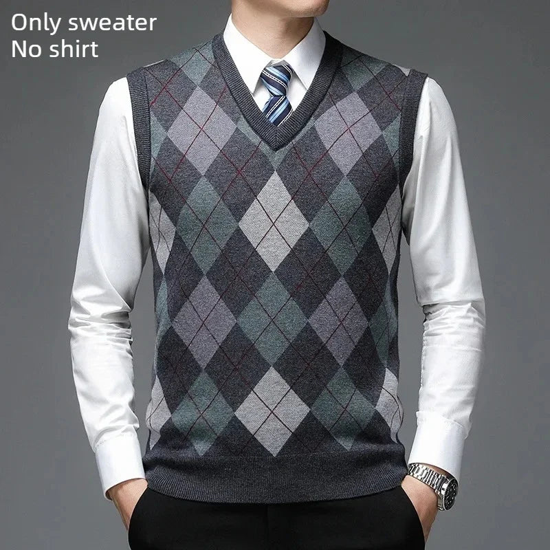 The Seoul Scholar: Argyle Plaid Knitted Vest