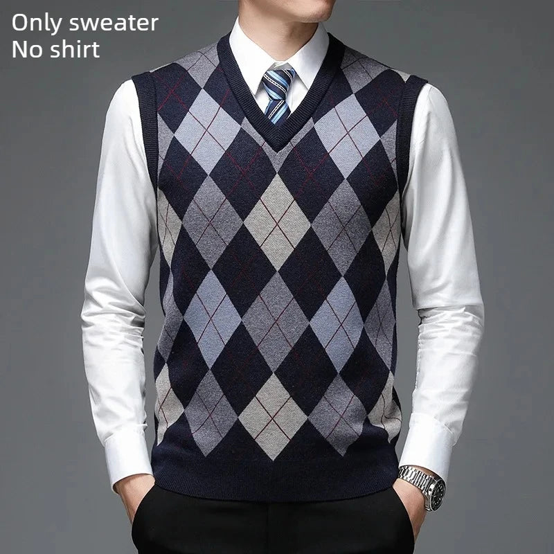 The Seoul Scholar: Argyle Plaid Knitted Vest