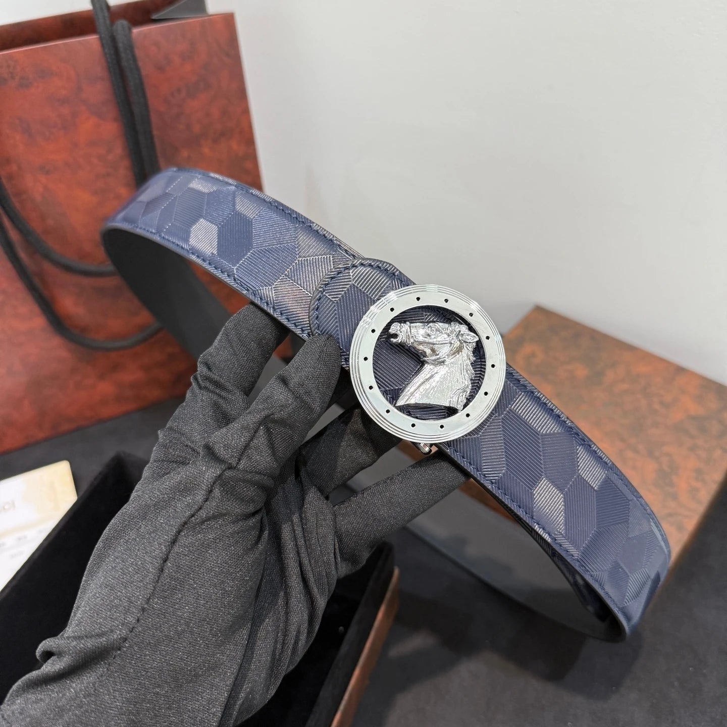 The Equestrian Sovereign: Handmade Embossed Cowhide Belt