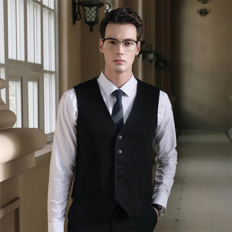 The Kensington V-Neck: British Style 100% Pure Wool Vest