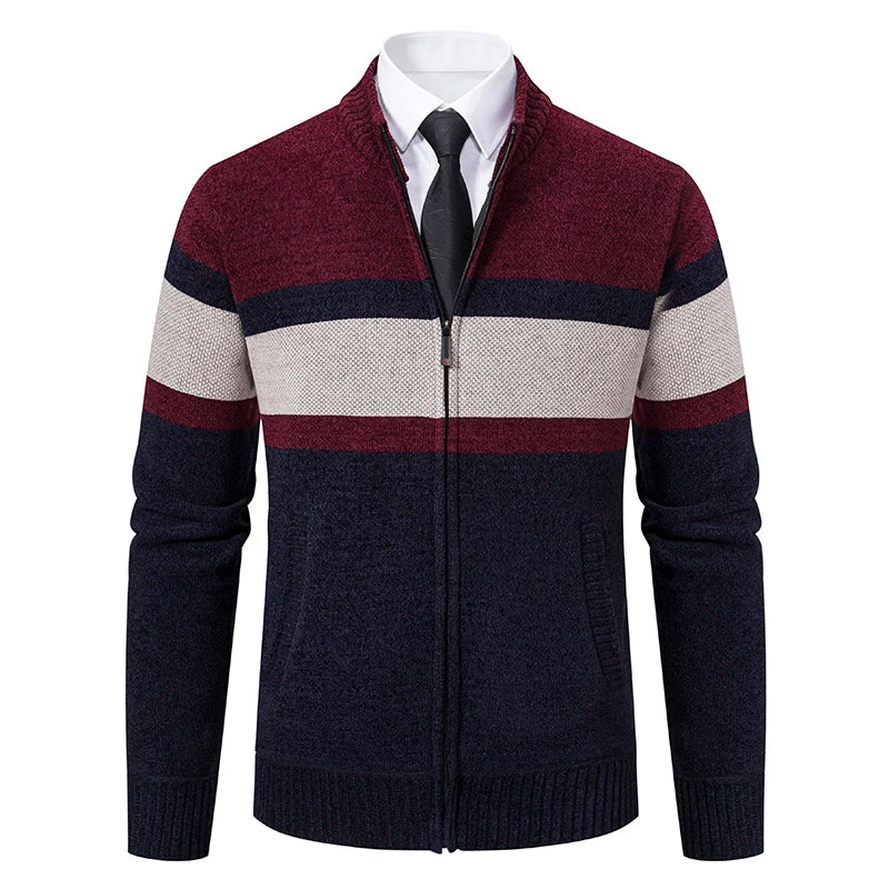 The Highland Vault: Thick Fleece Striped Cardigan