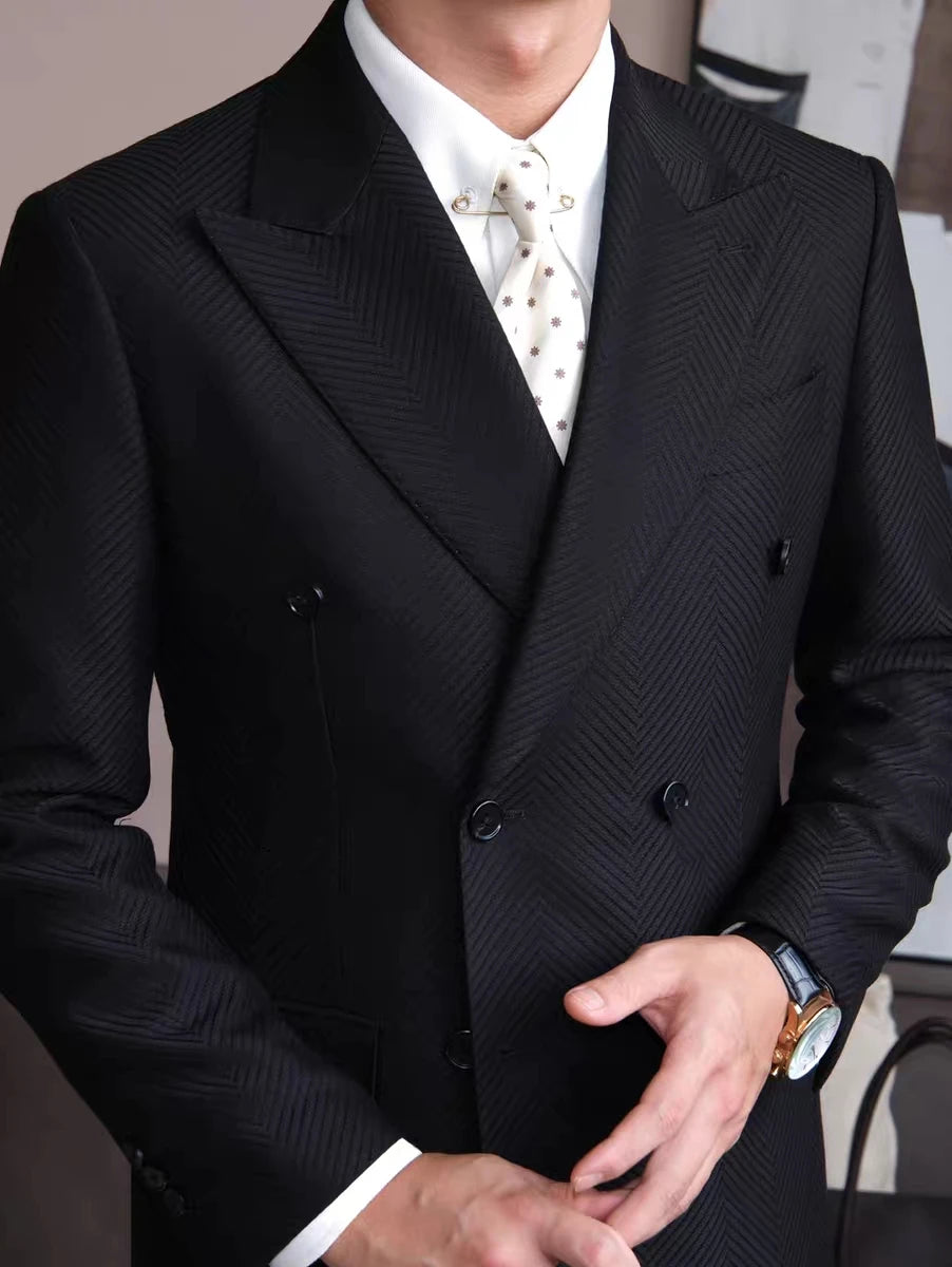 The Milanese Elite: Italian-Style Double-Breasted Suit