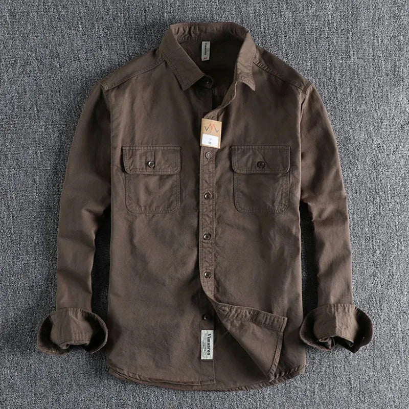 The Heritage Forge: Twill Cotton Cargo Overshirt