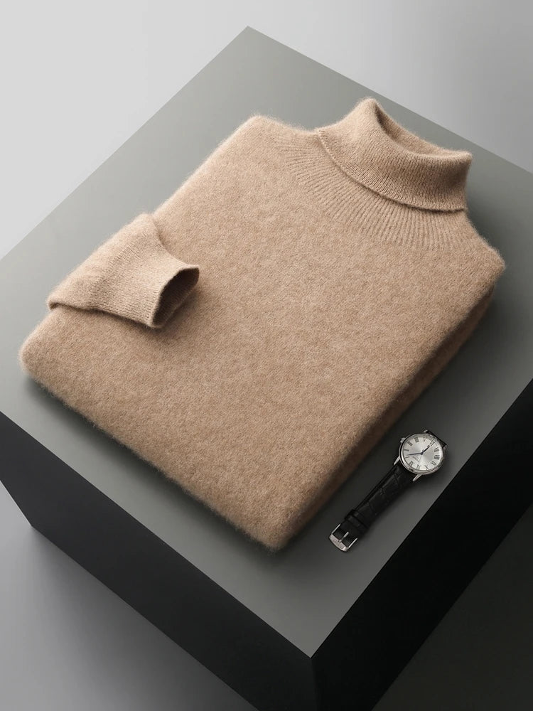 The Alpine Shield: 100% Merino Essential Turtleneck