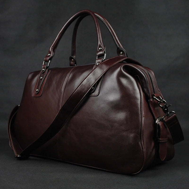 The Heritage Voyager: Munuki Full-Grain Leather Duffle