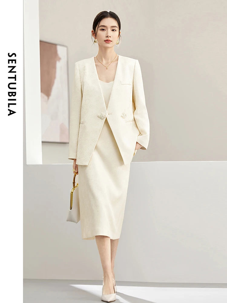 The Empress Jacquard: Sentubila Mandarin-Inspired Skirt Suit