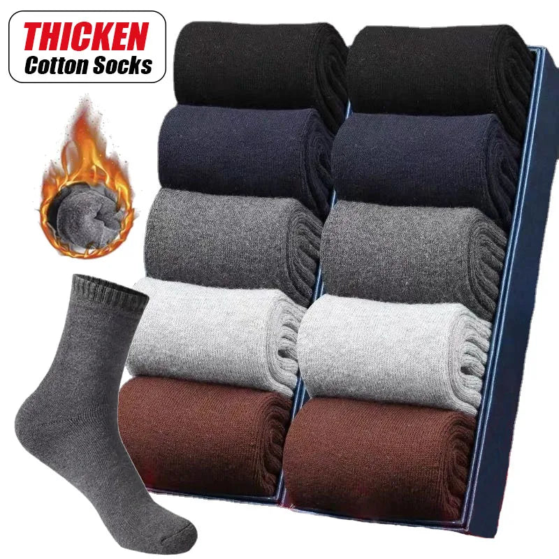 The Thermal Shield: Thickened Cotton Business Socks