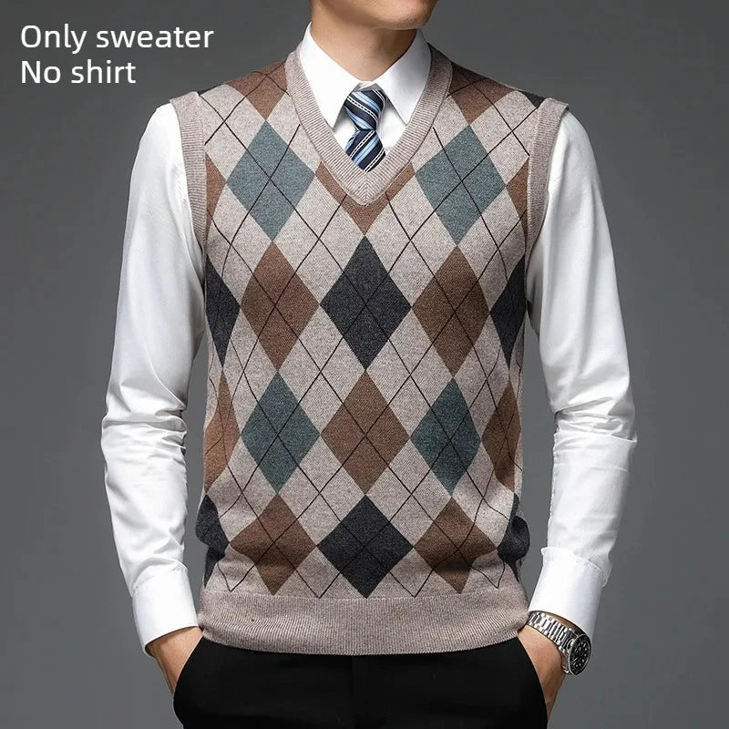 The Seoul Scholar: Argyle Plaid Knitted Vest