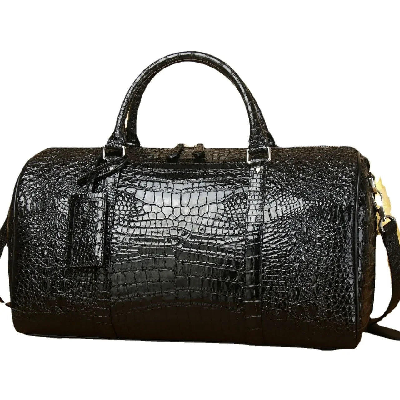 The Apex Voyager: Luxury Alligator-Embossed Leather Duffle