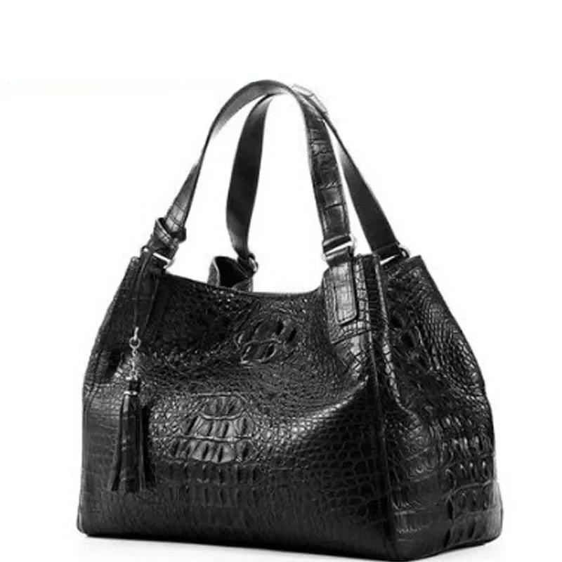 The Autumn Sovereign: KEXIMA Handcrafted Crocodile Leather Tote