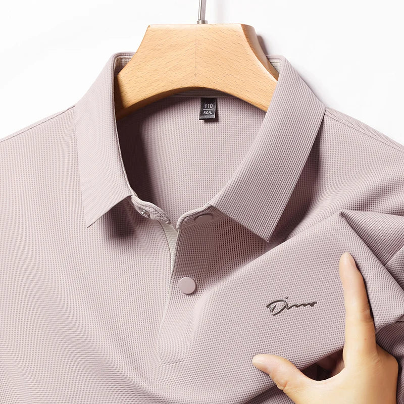 The Glacial Relief: Ice Silk Embossed Polo
