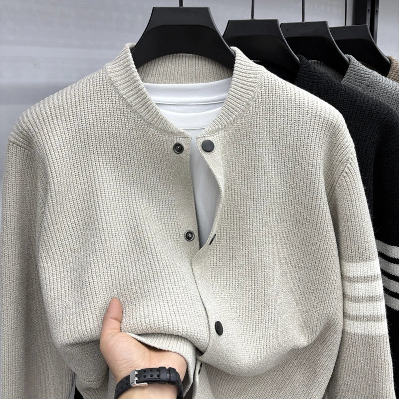 The Varsity Peak: Striped Baseball Cardigan