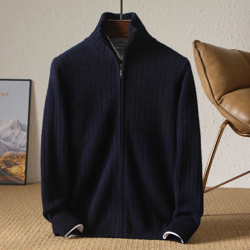 The Continental Shield: Merino Lapel Cardigan