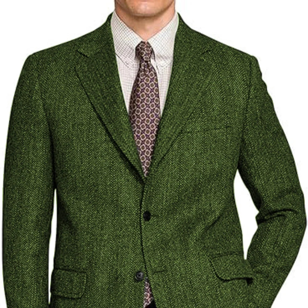 The Sterling Fishbone: Tailored Tweed Blazer Ensemble