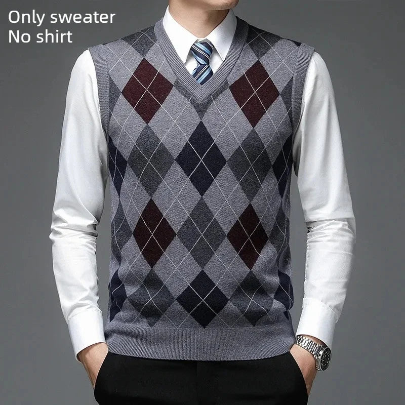 The Seoul Scholar: Argyle Plaid Knitted Vest