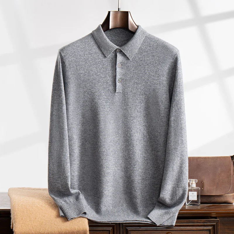 The Cashmere Meridian: 100% Pure Polo Pullover