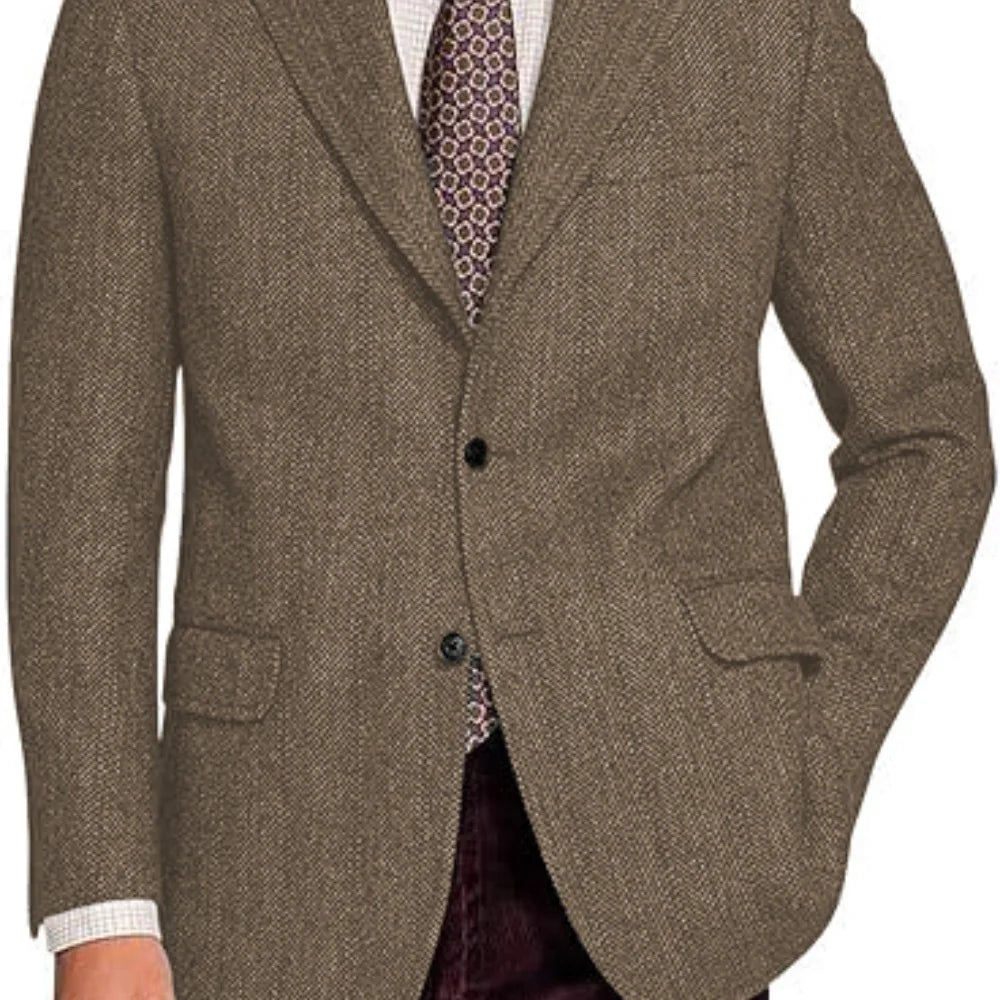 The Sterling Fishbone: Tailored Tweed Blazer Ensemble