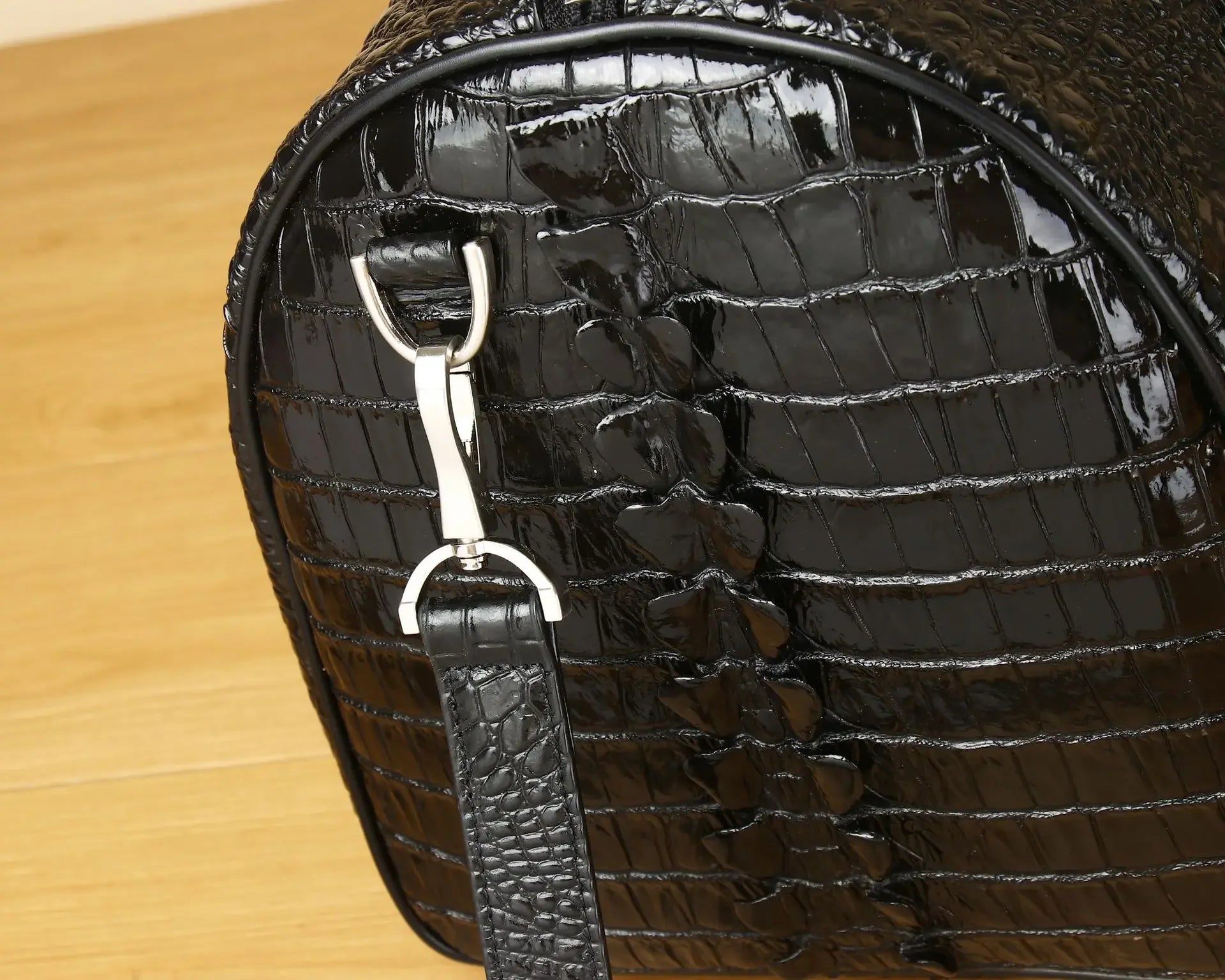 The Apex Voyager: Luxury Alligator-Embossed Leather Duffle