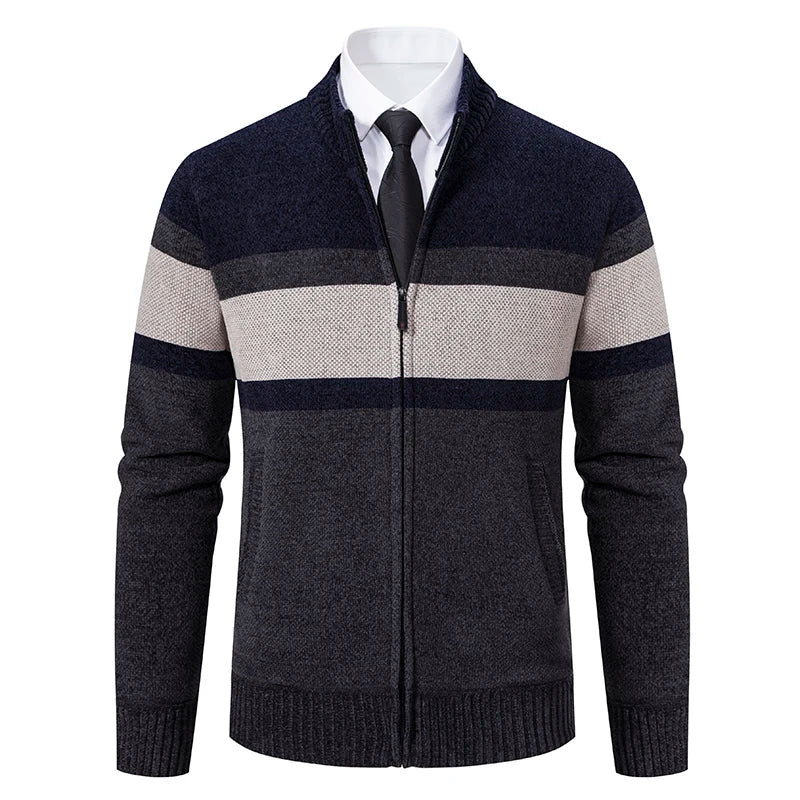 The Highland Vault: Thick Fleece Striped Cardigan