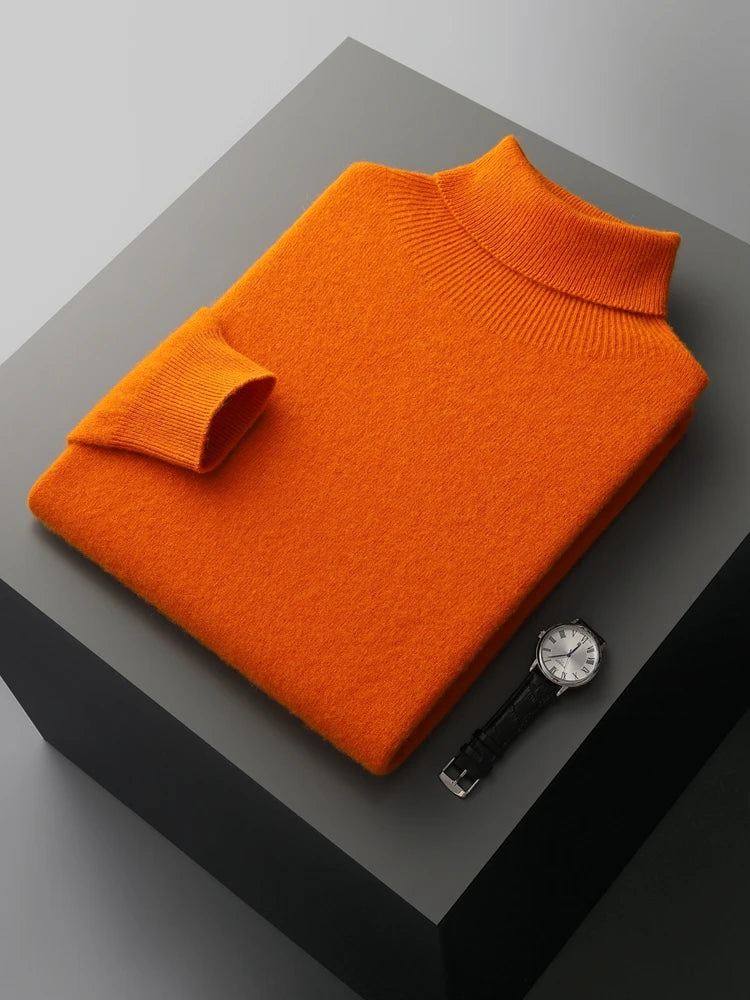 The Alpine Shield: 100% Merino Essential Turtleneck