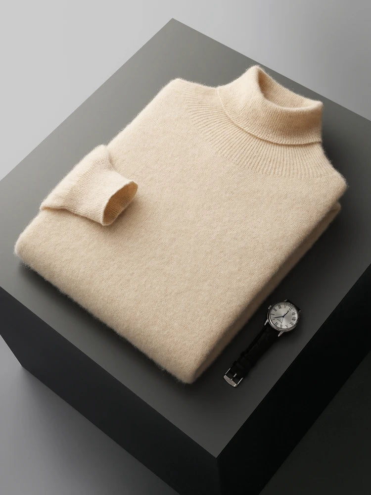 The Alpine Shield: 100% Merino Essential Turtleneck