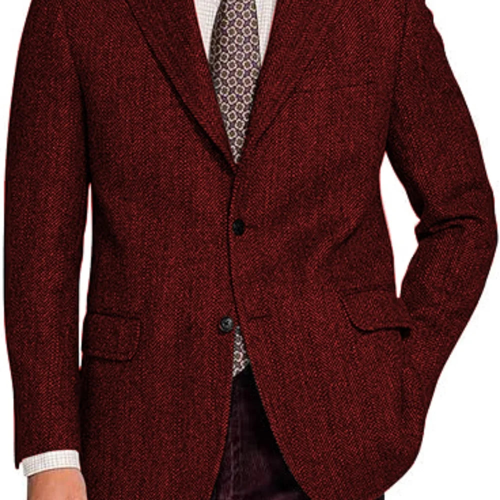 The Sterling Fishbone: Tailored Tweed Blazer Ensemble