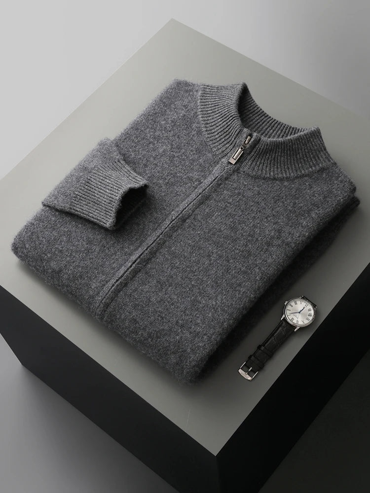 The Alpine Core: 100% Merino Zip Cardigan