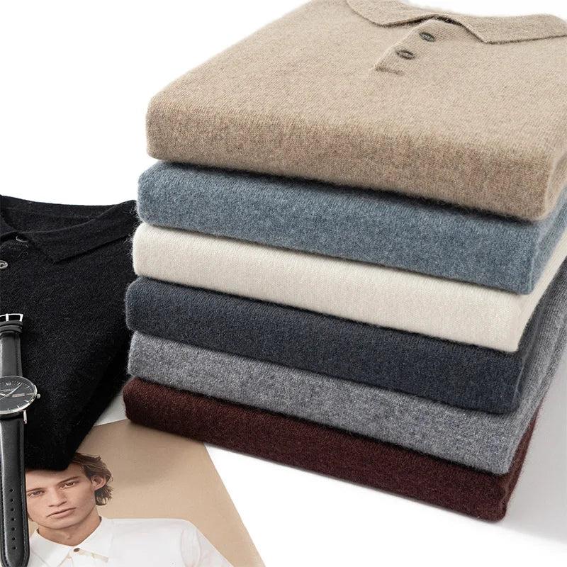 The Cashmere Meridian: 100% Pure Polo Pullover