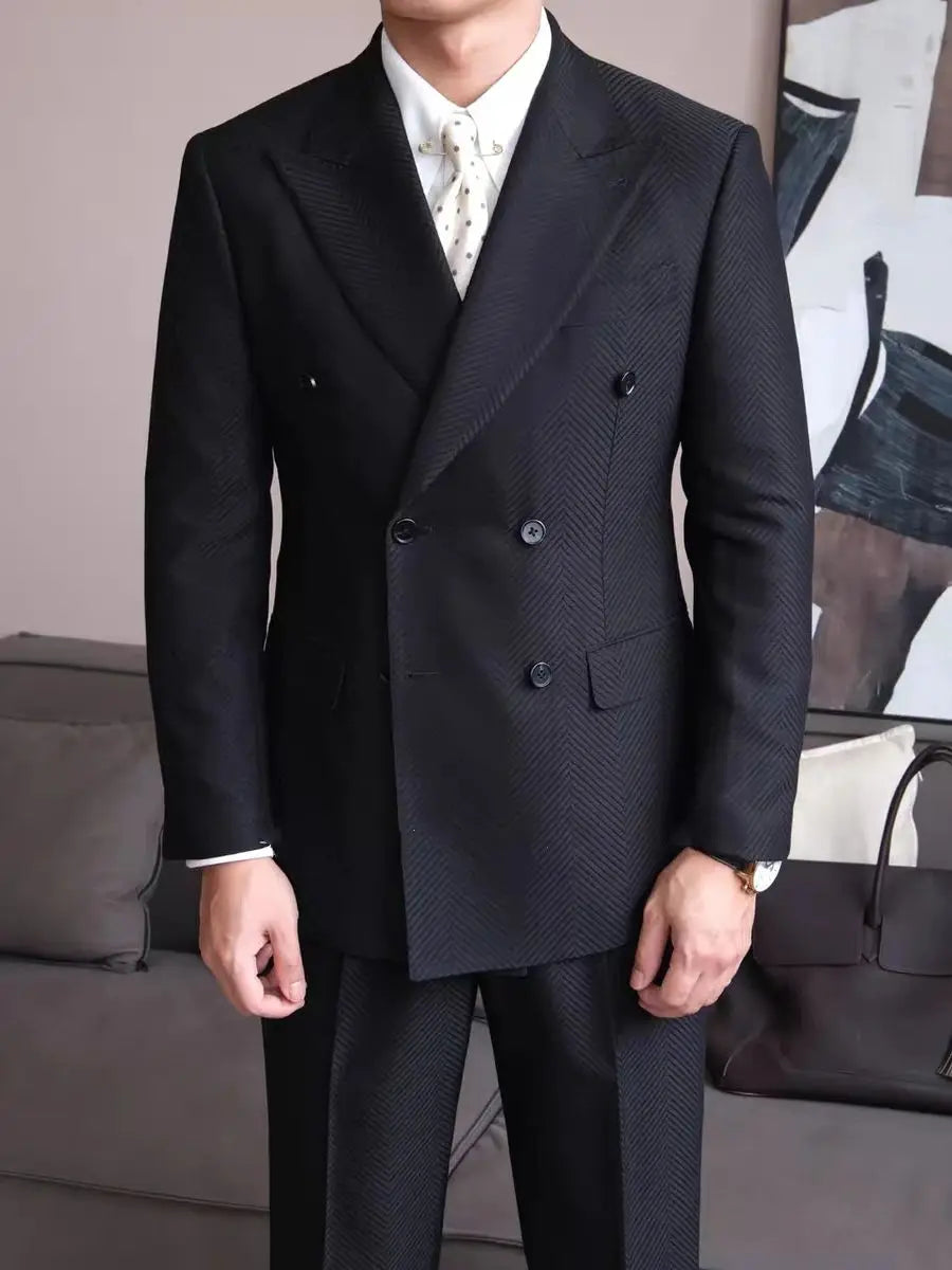 The Milanese Elite: Italian-Style Double-Breasted Suit